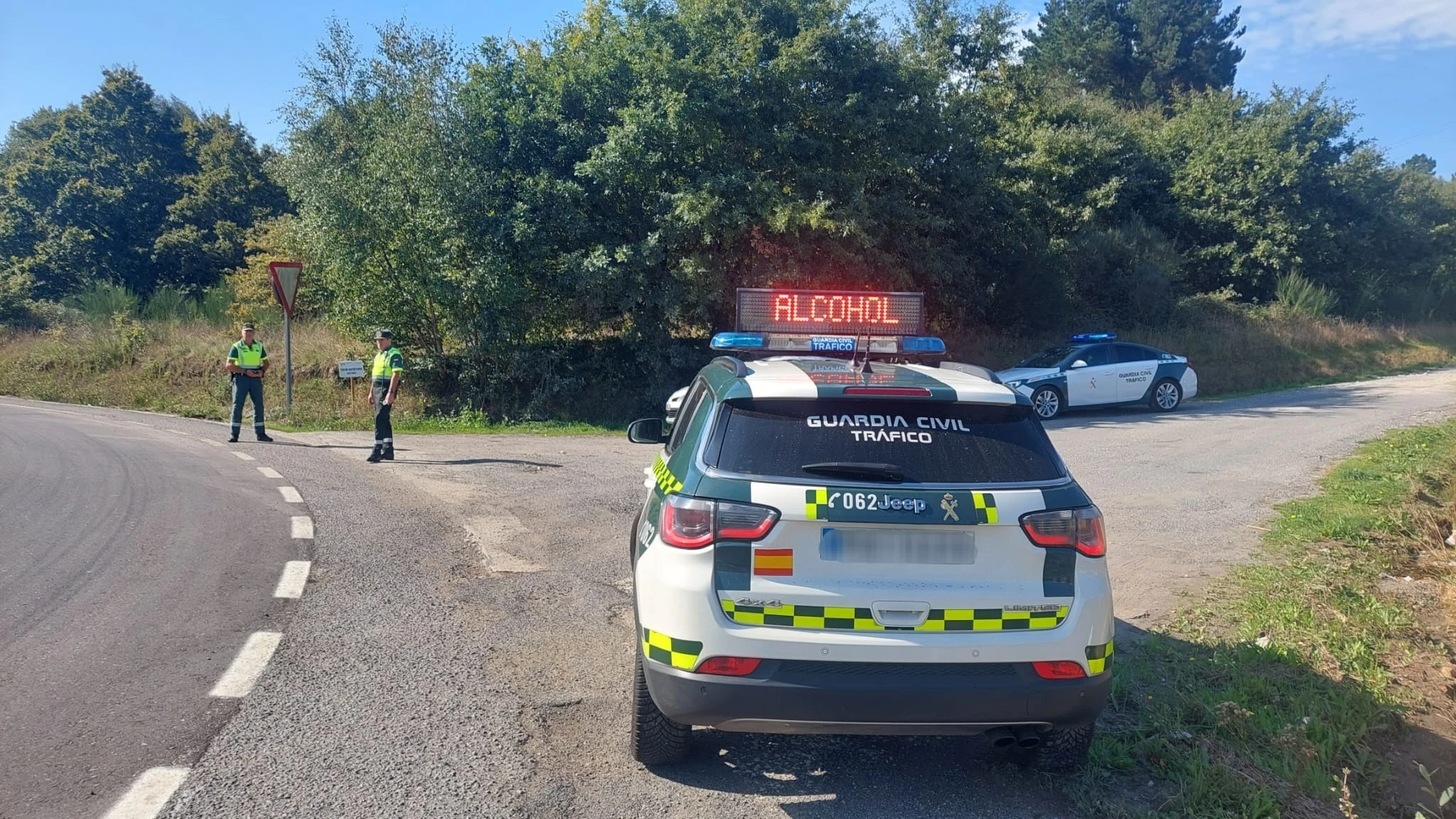 Control de alcoholemia de la Guardia Civil.