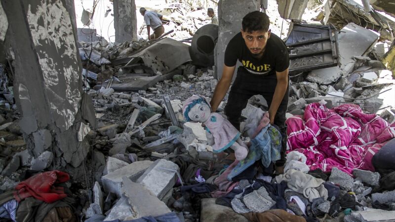 Vivienda destruida por los bombardeos de Israel sobre la Franja de Gaza