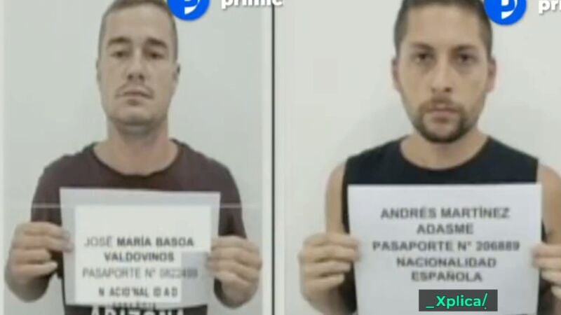 Imágenes de los españoles detenidos en Venezuela difundidas por el Gobierno venezolano.