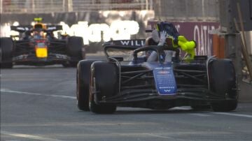 Alex Albon, con el ventilador en su Williams