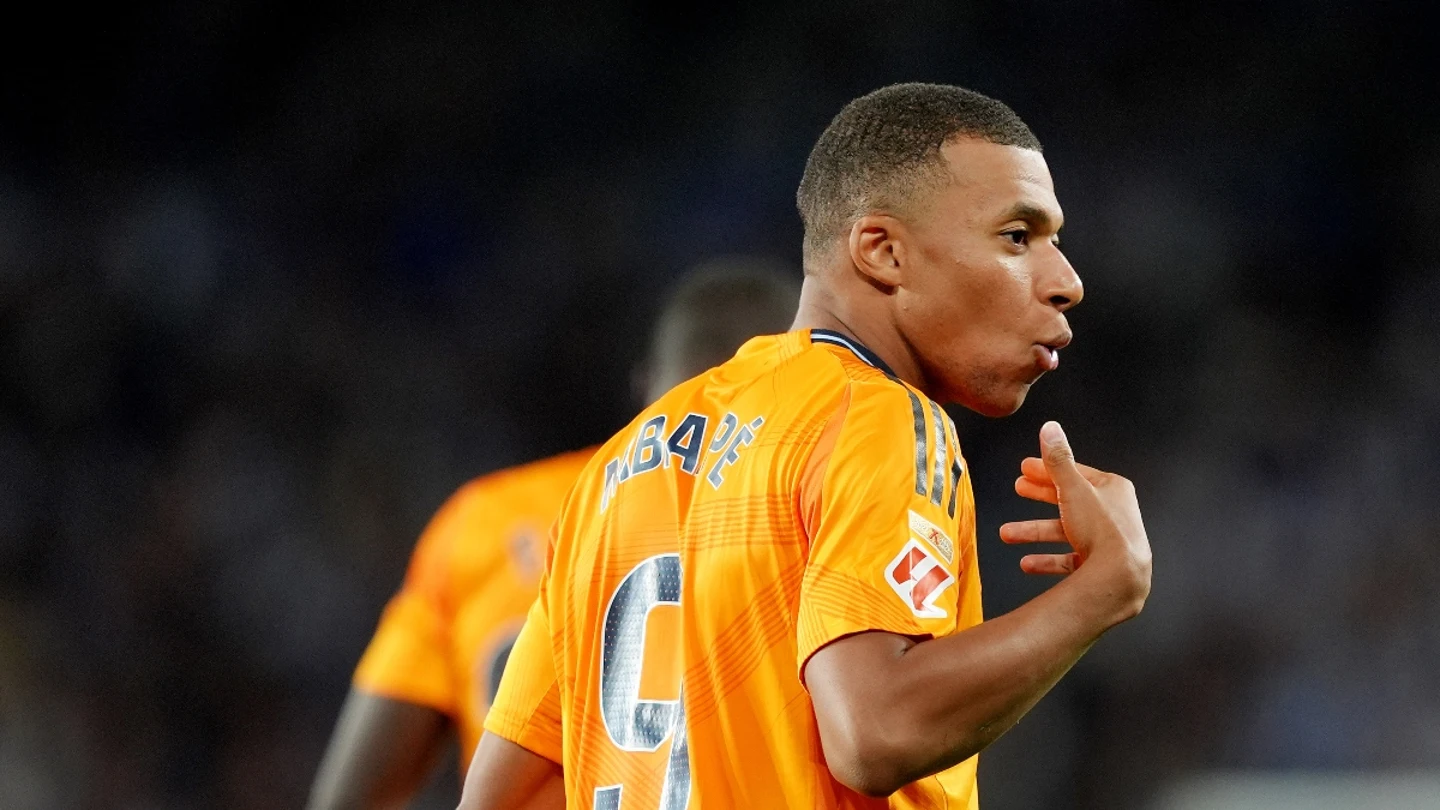 Kylian Mbappé celebra un gol con el Real Madrid Kylian Mbappé celebra un gol con el Real Madrid