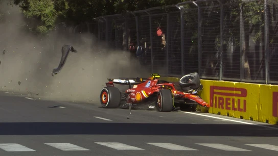 Carlos Sainz y Sergio Pérez, contra el muro Carlos Sainz y Sergio Pérez, contra el muro
