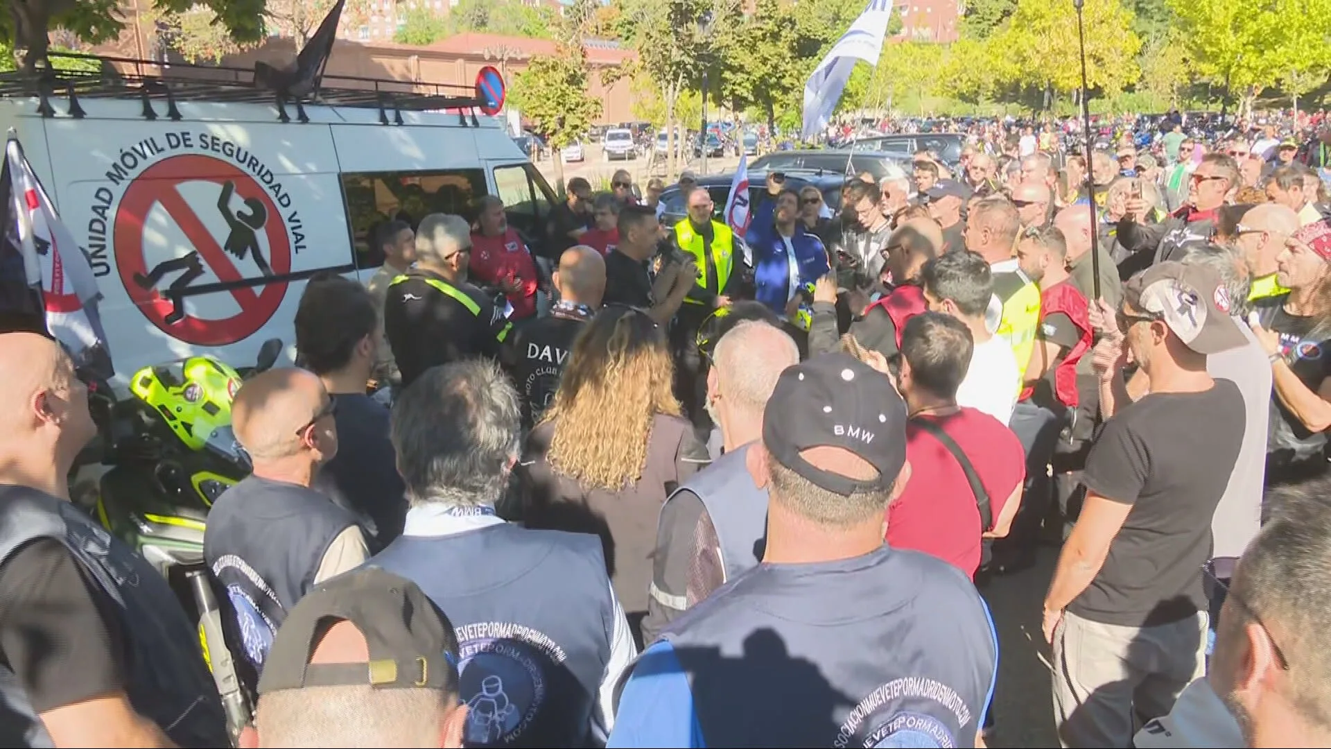 Manifestación de motociclistas en Madrid