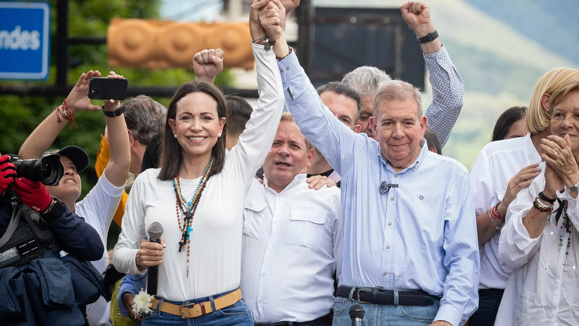 Imagen de archivo de la líder opositora venezolana María Corina Machado y Edmundo González Urrutia