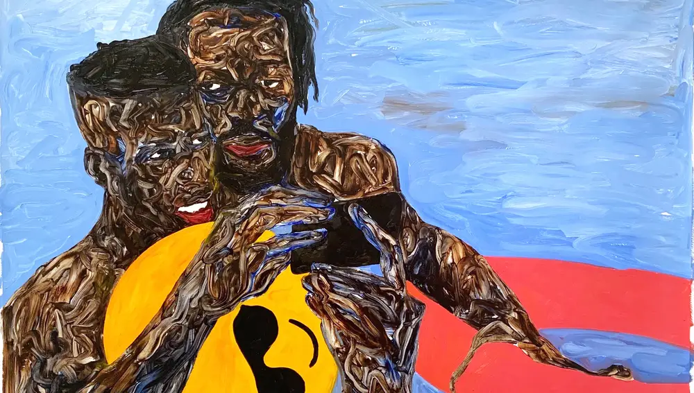 Amoako Boafo, Mr. Palm with the Yellow Ball, 2019 Amoako Boafo, Mr. Palm with the Yellow Ball, 2019