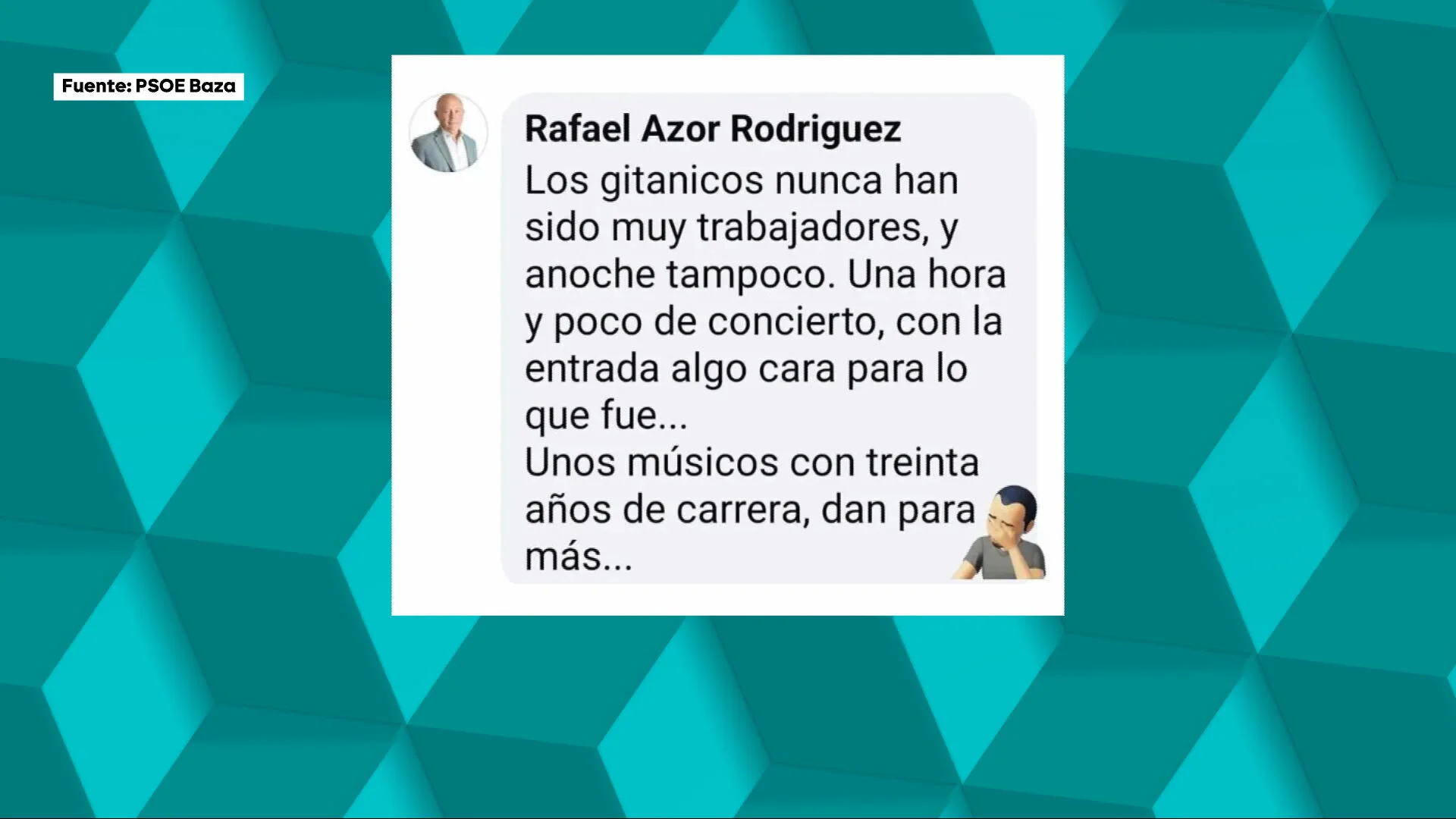 La publicación racista del concejal ultra de Baza