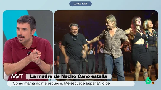 Ramón Espinar, sobre la madre de Nacho Cano: "A esa señora, enhorabuena, siempre hay que estar con tus hijos a tope" Emilia de Andrés, madre del productor, no ha dudado en defender a su hijo frente a la prensa afirmando que Cano "no hace nada más que ayudar a la gente y crear trabajo".