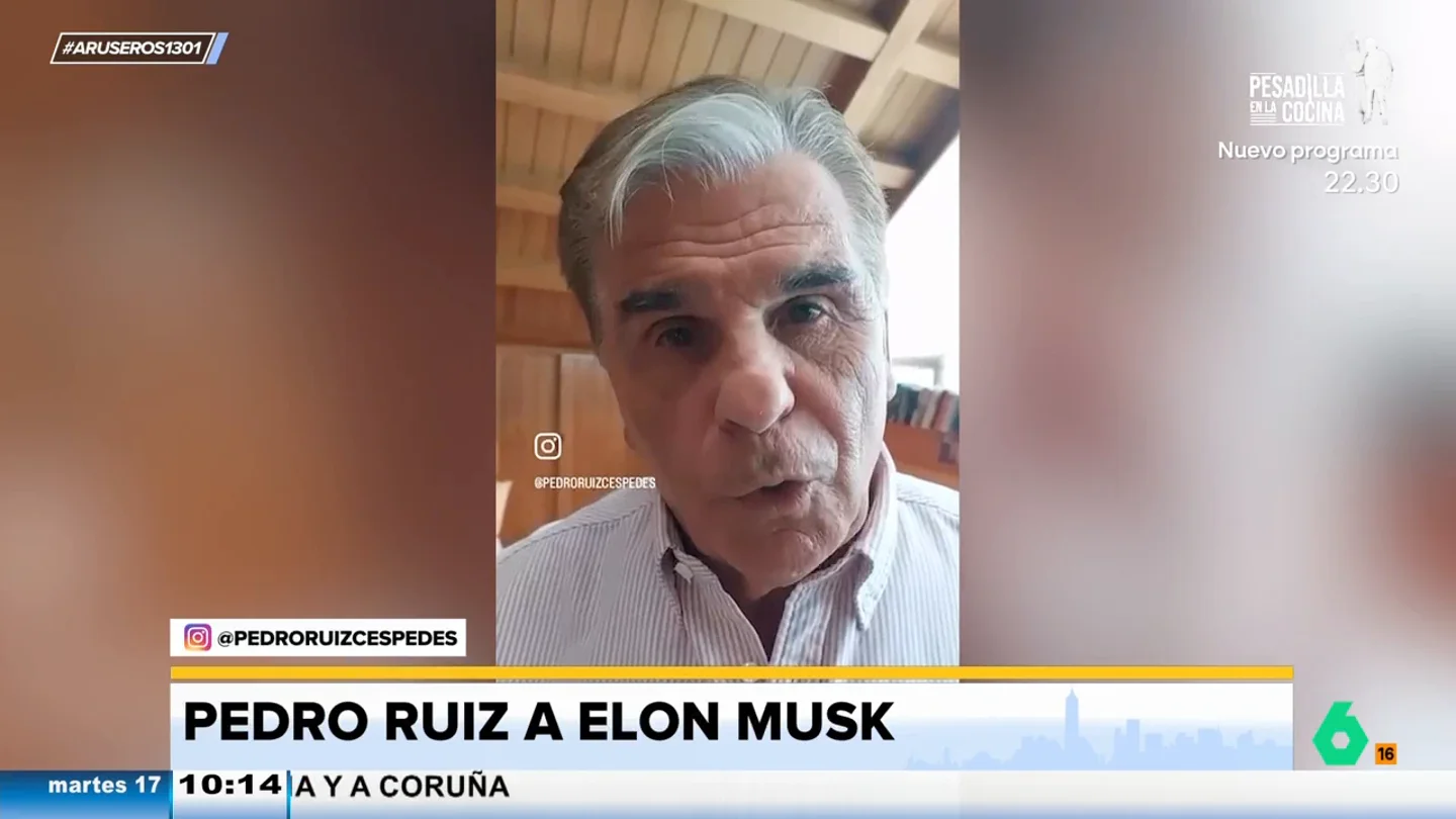Pedro Ruiz carga contra el poder de Elon Musk: "Tiene más ego que bolsillo, pero también lo tiene lleno" Pedro Ruiz carga contra el poder de Elon Musk: "Tiene más ego que bolsillo, pero también lo tiene lleno"