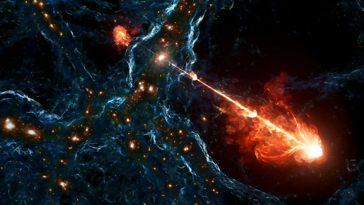 Descubren una megaestructura de chorros cósmicos que miden lo que 140 vías lácteas Imágenes de Porfirión captadas por telescopio