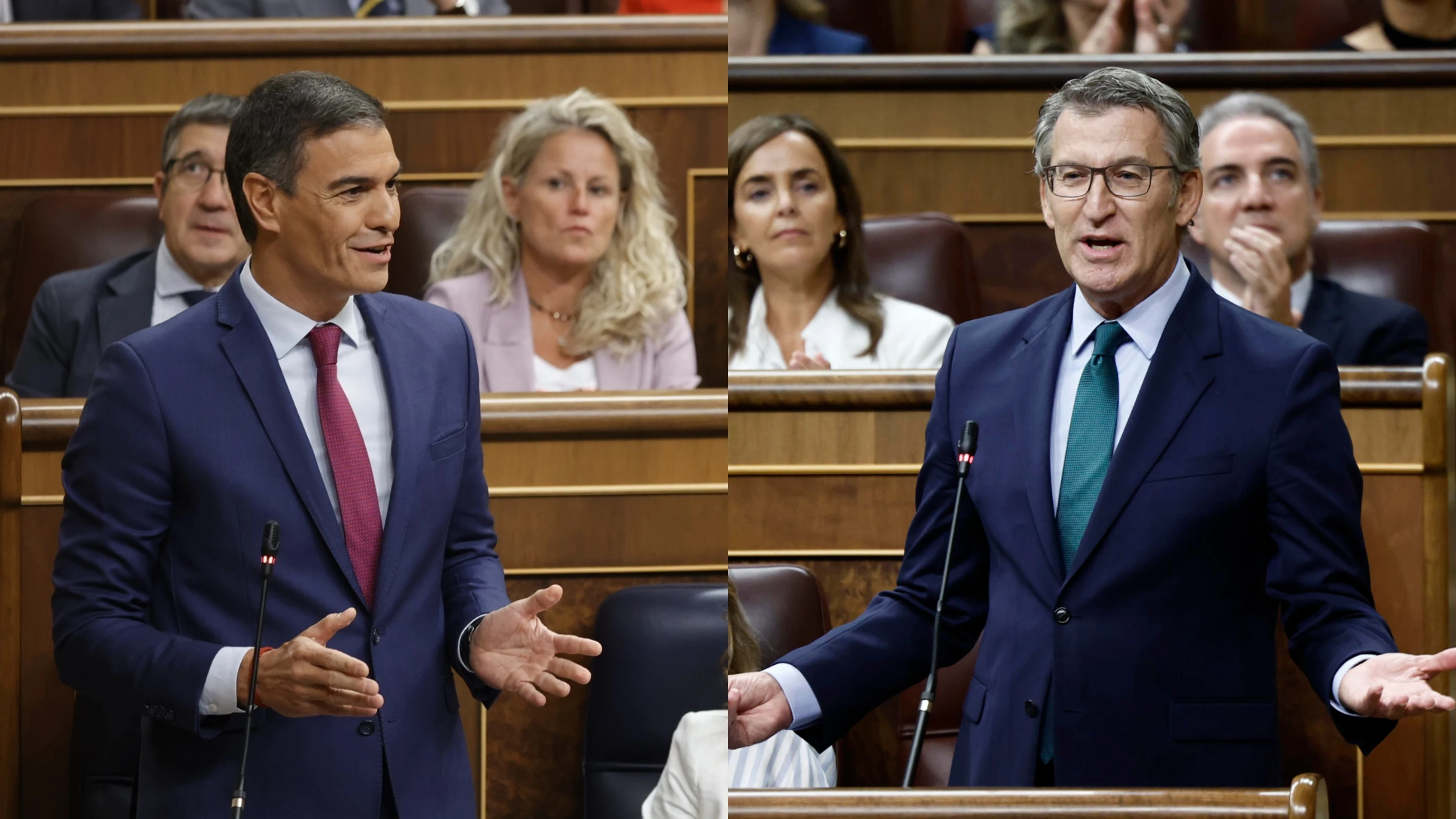 Sánchez y Feijóo en su cara a cara en el Congreso