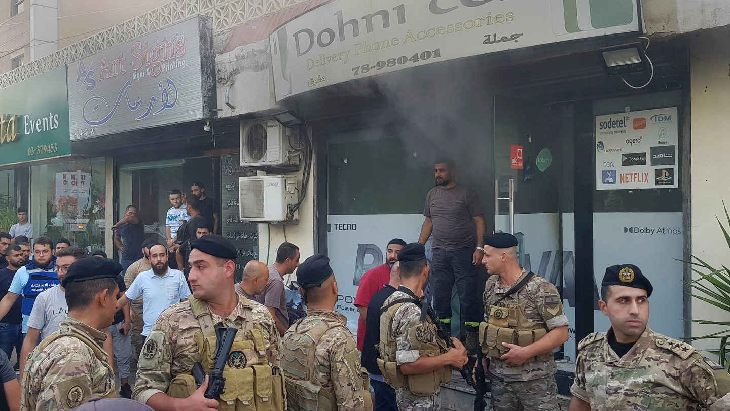 Escenario de una explosión de la nueva oleada de ataques en Líbano Escenario de una explosión de la nueva oleada de ataques en Líbano