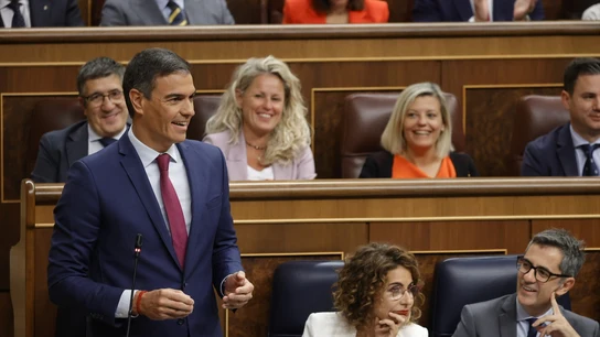 El presidente del Gobierno, Pedro Sánchez, interviene durante una sesión de control al Gobierno, en el Congreso El presidente del Gobierno, Pedro Sánchez, interviene durante una sesión de control al Gobierno, en el Congreso