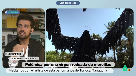 Josep Piñol, creador de la Virgen rodeada de morcillas: "La obra nunca estuvo concebida para ofender a la fe cristiana" El artista cuenta que para ellos la baldana, una especie de morcilla típica de la zona, es "piedra angular en nuestra cultura gastronómica" y que, a través de su performance, no buscaban "generar una polaridad tan grande".