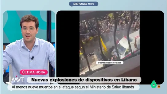 Alan Barroso, tajante sobre las explosiones de dispositivos en Líbano "No solamente estás apuntando a una persona a la que potencialmente te vas a tener que enfrentar, sino que alrededor puede haber niños o familias", comenta el politólogo Alan Barroso tras los nuevos ataques a miembros de Hizbulá en Líbano.
