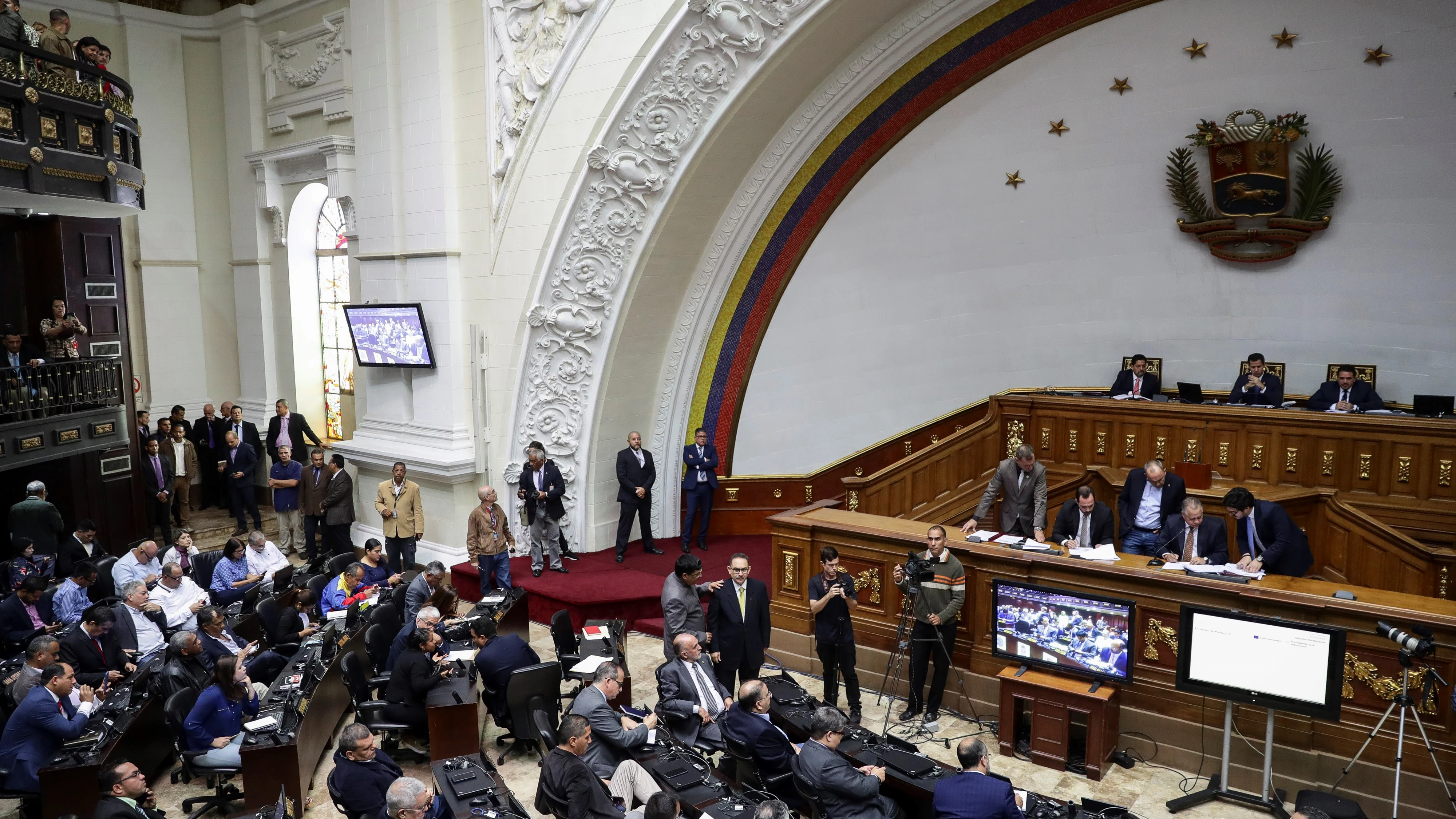 Fotografía de archivo de una vista general del hemiciclo de sesiones del Parlamento venezolano, en Caracas (Venezuela).