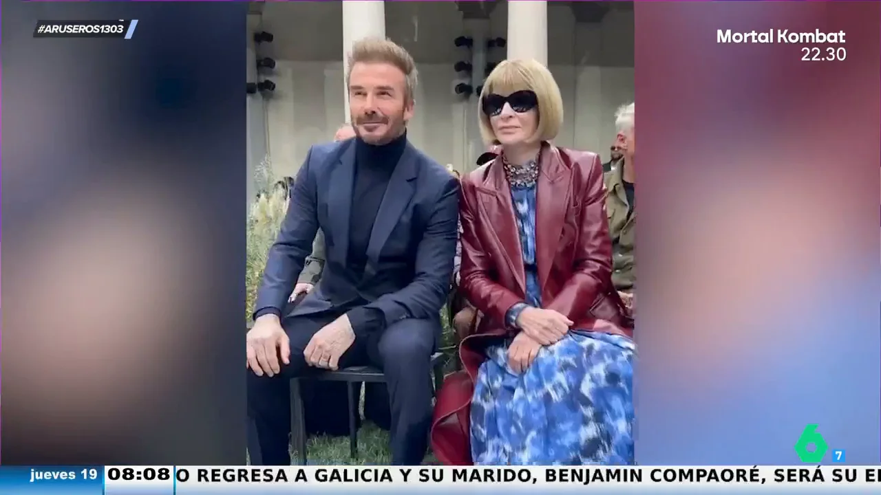 David Beckham causa sensación en la Semana de la Moda de Milán con un espectacular traje con jersey