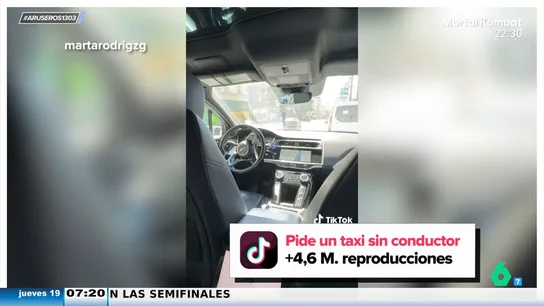 Una joven española muestra en su TikTok cómo es viajar en un taxi sin conductor: "¡Qué miedo!" Una joven española muestra en su TikTok cómo es viajar en un taxi sin conductor: "¡Qué miedo!"