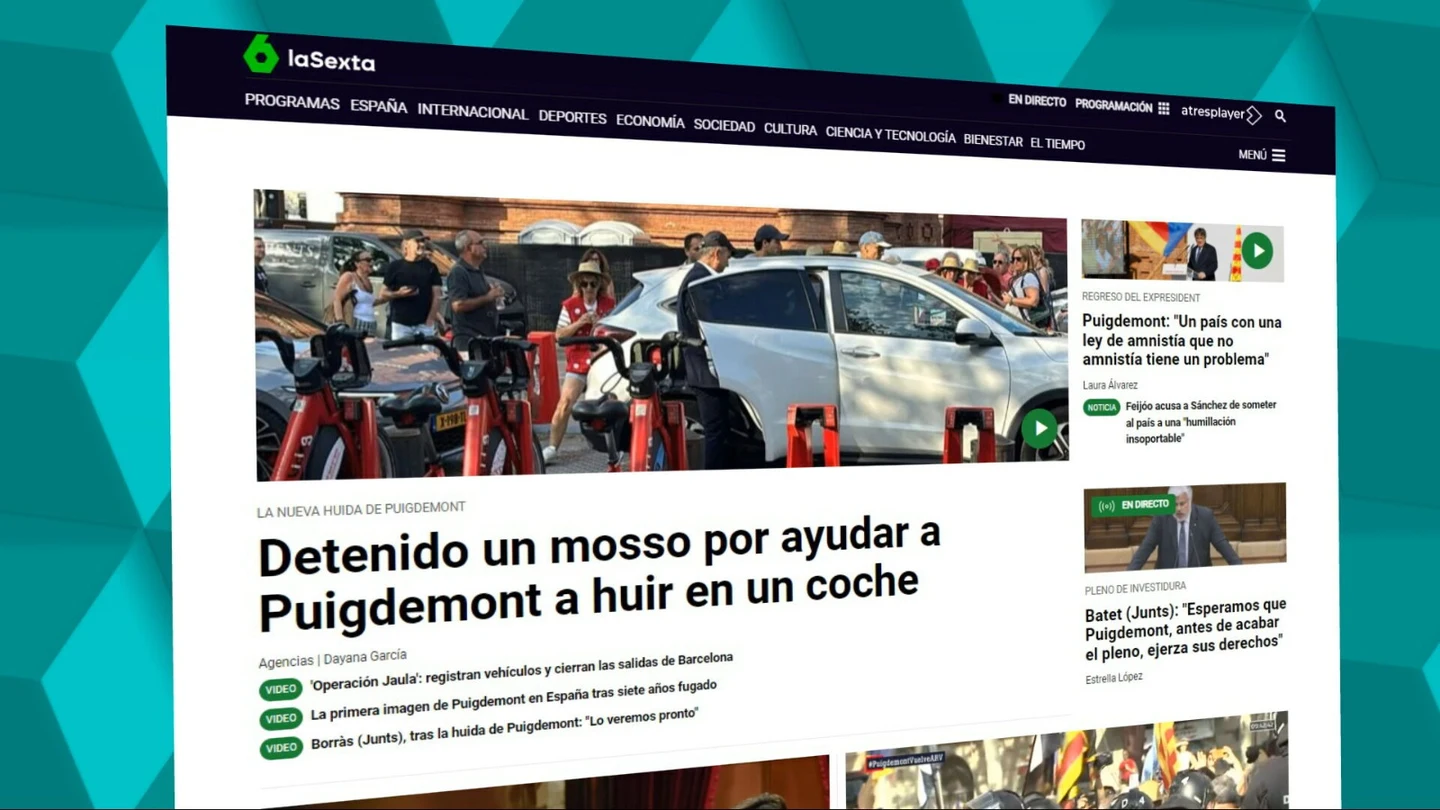 Portada de laSexta.com del 8 de agosto Portada de laSexta.com del 8 de agosto