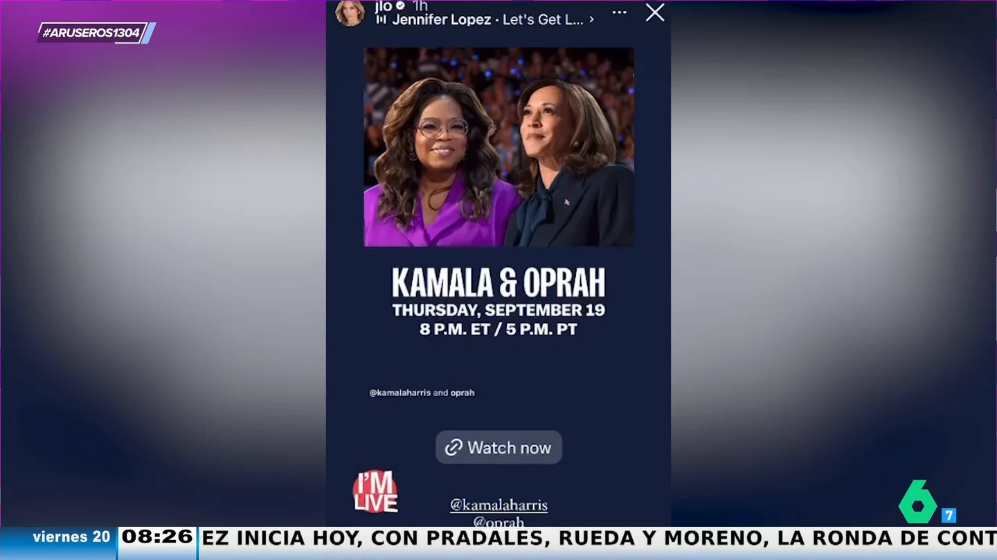 Jennifer Lopez anuncia que votará a Kamala Harris y promociona su entrevista con Oprah Winfrey Jennifer Lopez anuncia que votará a Kamala Harris y promociona su entrevista con Oprah Winfrey