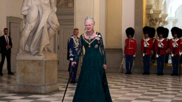 La reina Margarita de Dinamarca durante la cena de gala en el Palacio Christianborg de Copenhague en noviembre de 2023.