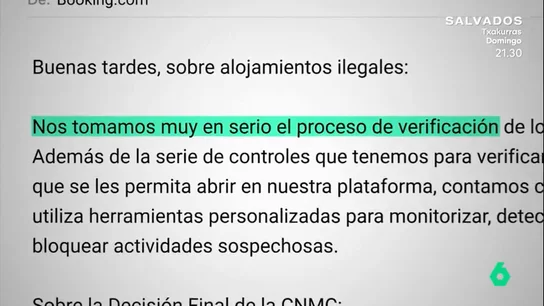 Booking rechaza hablar con Equipo de Investigación sobre los pisos turísticos ilegales de su plataforma Booking rechaza hablar con Equipo de Investigación sobre los pisos turísticos ilegales de su plataforma