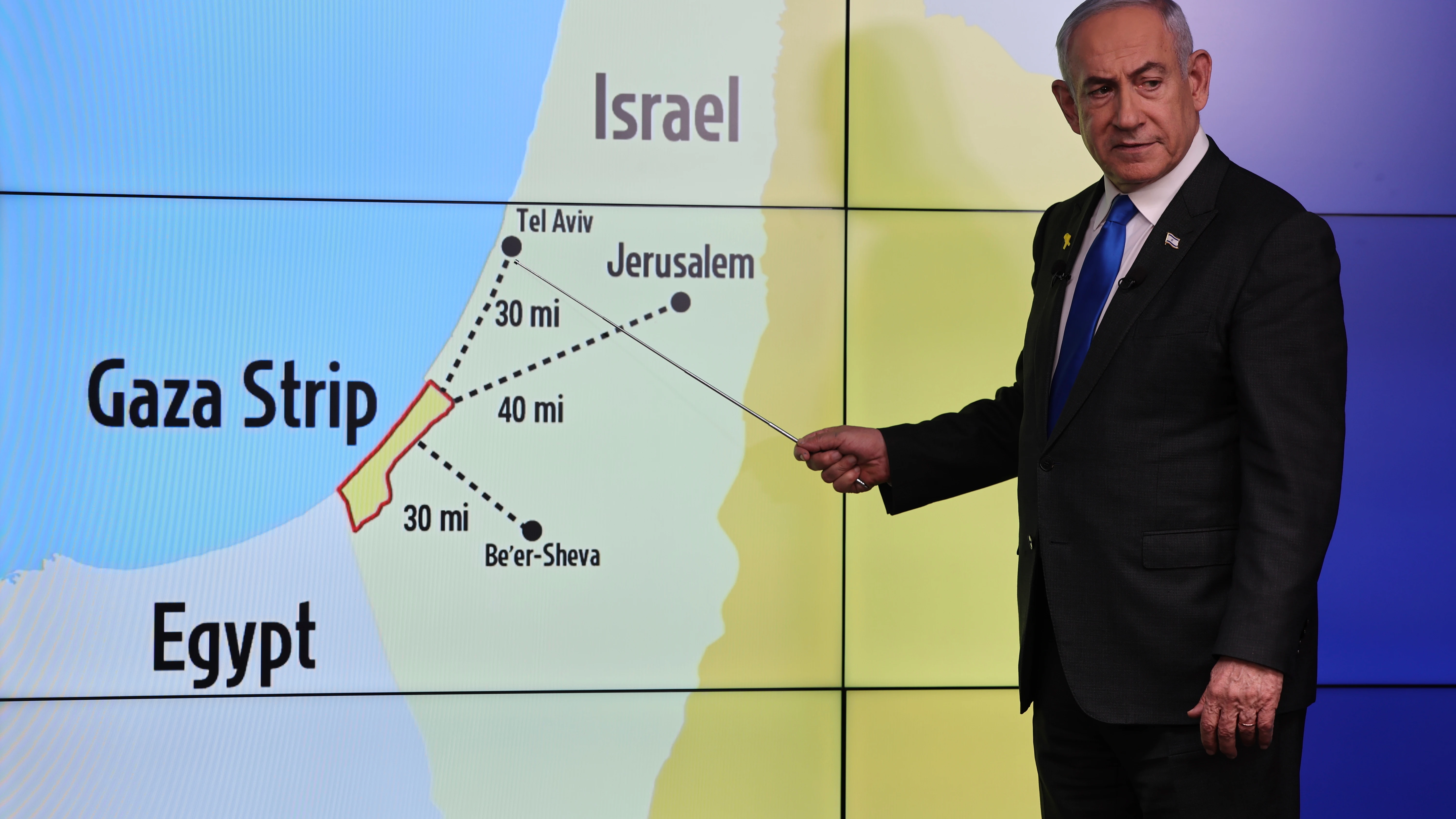 El primer ministro de Israel, Benjamin Netanyahu, durante una presentación