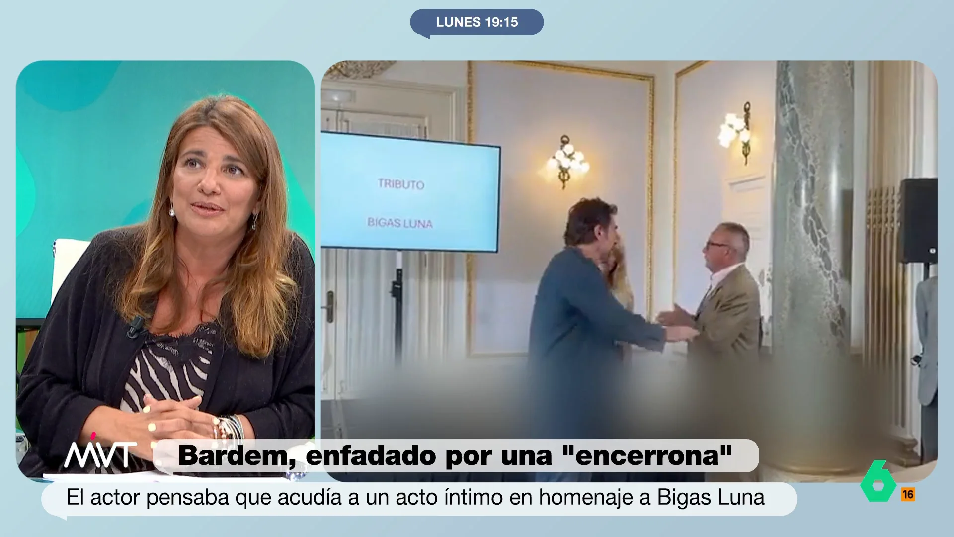 "Esto se llama encerrona", comentaba enfadado Javier Bardem al ver cómo un homenaje que creía íntimo a Bigas Luna se había llenado de medios. María Claver se muestra en este vídeo muy crítica con esta reacción: "Yo no montaría el show".