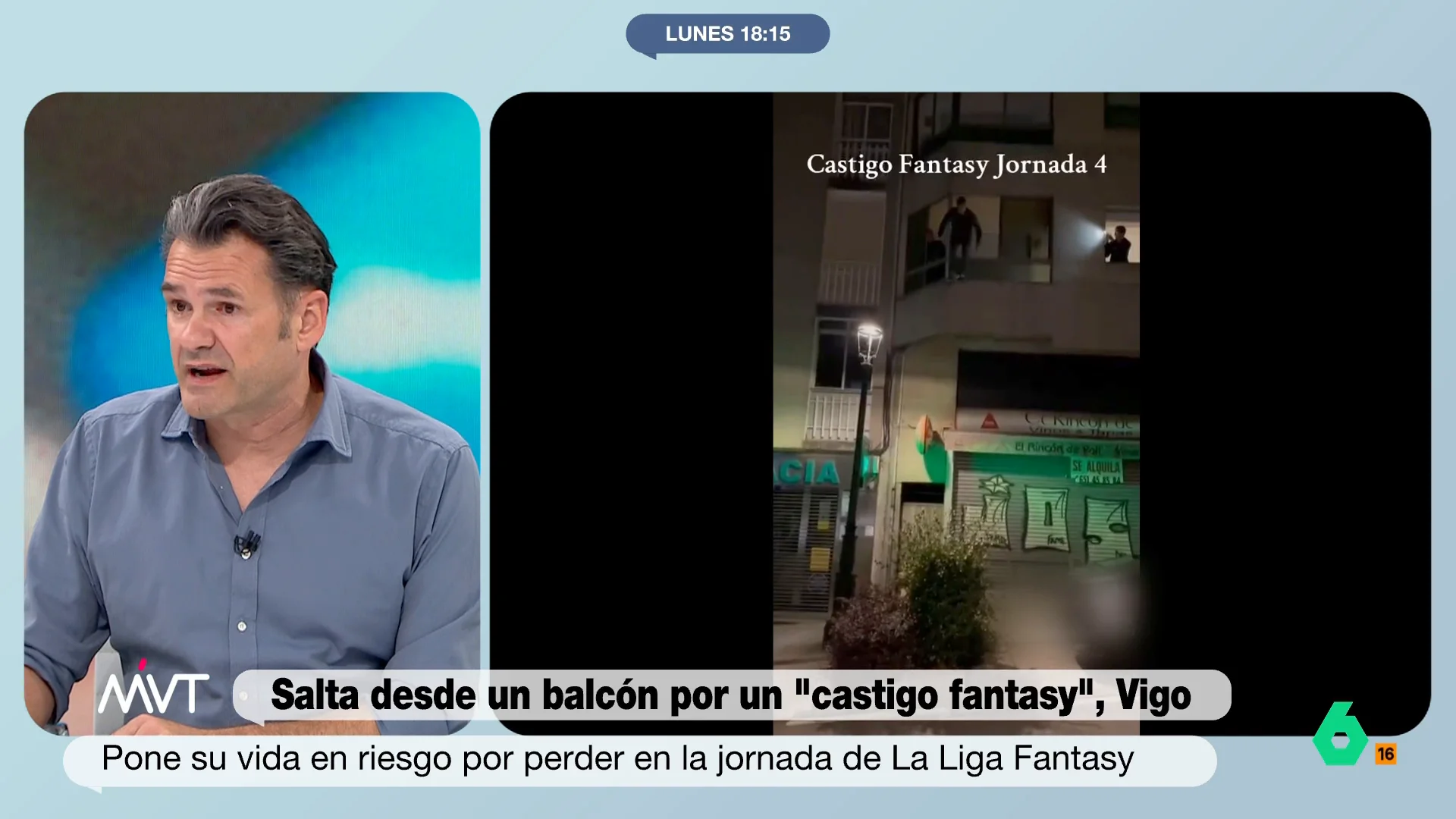 "Un día habrá que tomarse muy en serio el asunto de las redes sociales porque esta globalización de la estupidez no ha ocurrido jamás", opina por su parte Ramoncín tras ver a un joven saltar de un balcón como parte del 'castigo Fantasy'.