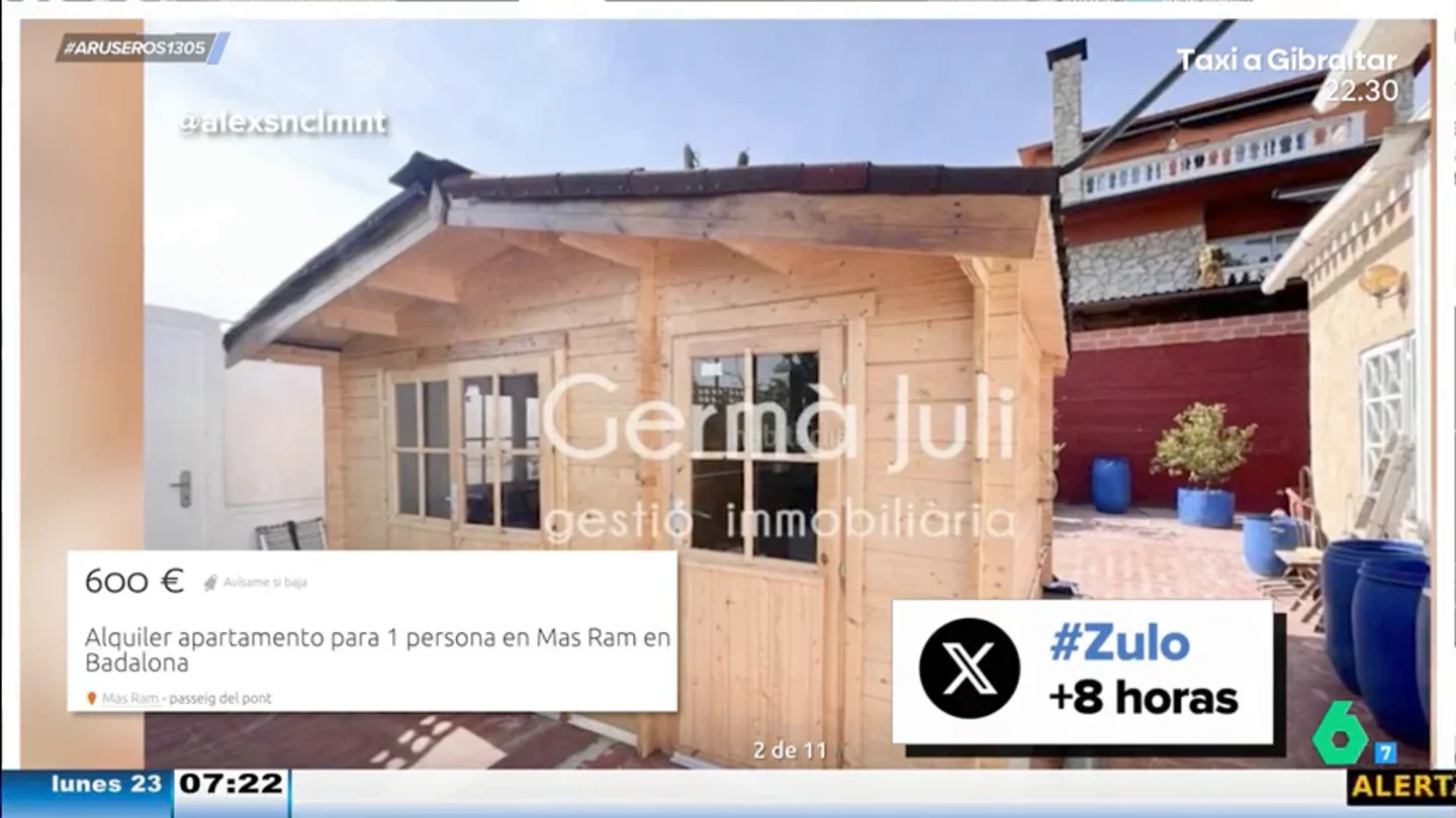 Indignación en redes sociales al ver el anuncio de alquiler de esta "lujosa" caseta de madera por 600 euros Indignación en redes sociales al ver el anuncio de alquiler de esta "lujosa" caseta de madera por 600 euros