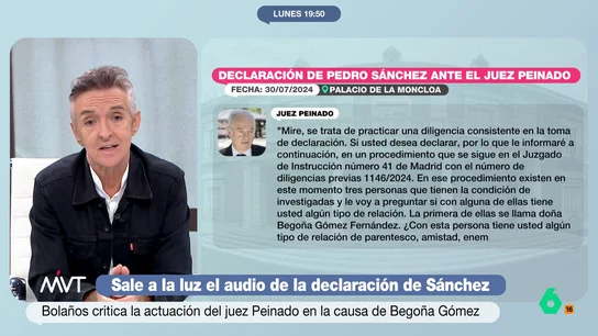 Ramoncín: "Lo que hace el juez Peinado está muy cerca de la prevaricación" "Cuando su señoría hace lo que hace sabiendo lo que iba a ocurrir, es porque hay otras razones por las que lo quiere hacer", comenta Ramoncín en este vídeo donde reacciona al audio de la declaración de Pedro Sánchez en el 'caso Begoña Gómez'.