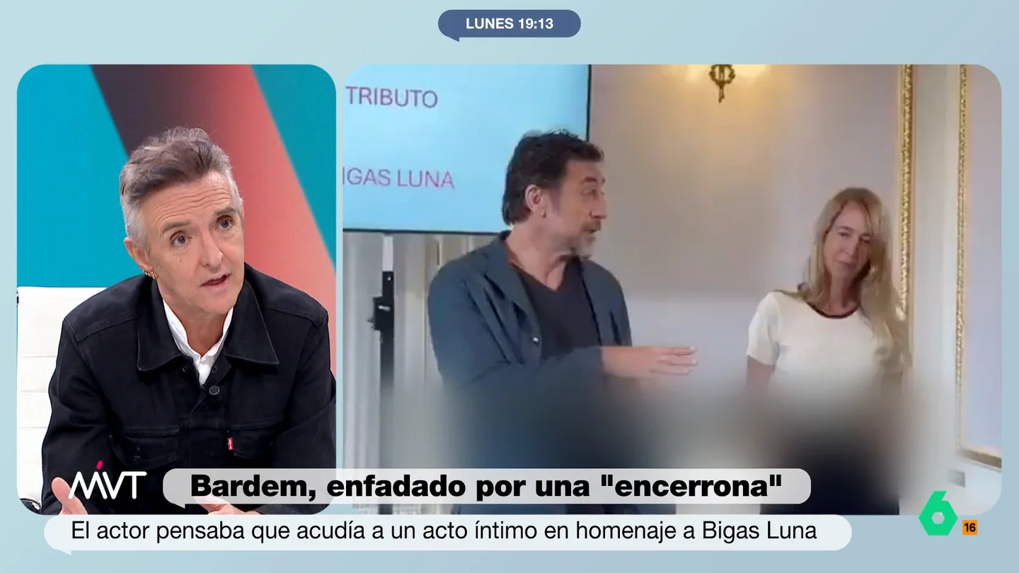 Ramoncín apoya a Javier Bardem tras su enfado por una "encerrona" Javier Bardem calificaba de "encerrona" un homenaje a Bigas Luna que creía que sería íntimo y al final se había convocado a los medios: "Esto pasa mucho. Te venden una cosa y cuando llegas no tiene nada que ver", comenta Ramoncín en este vídeo.
