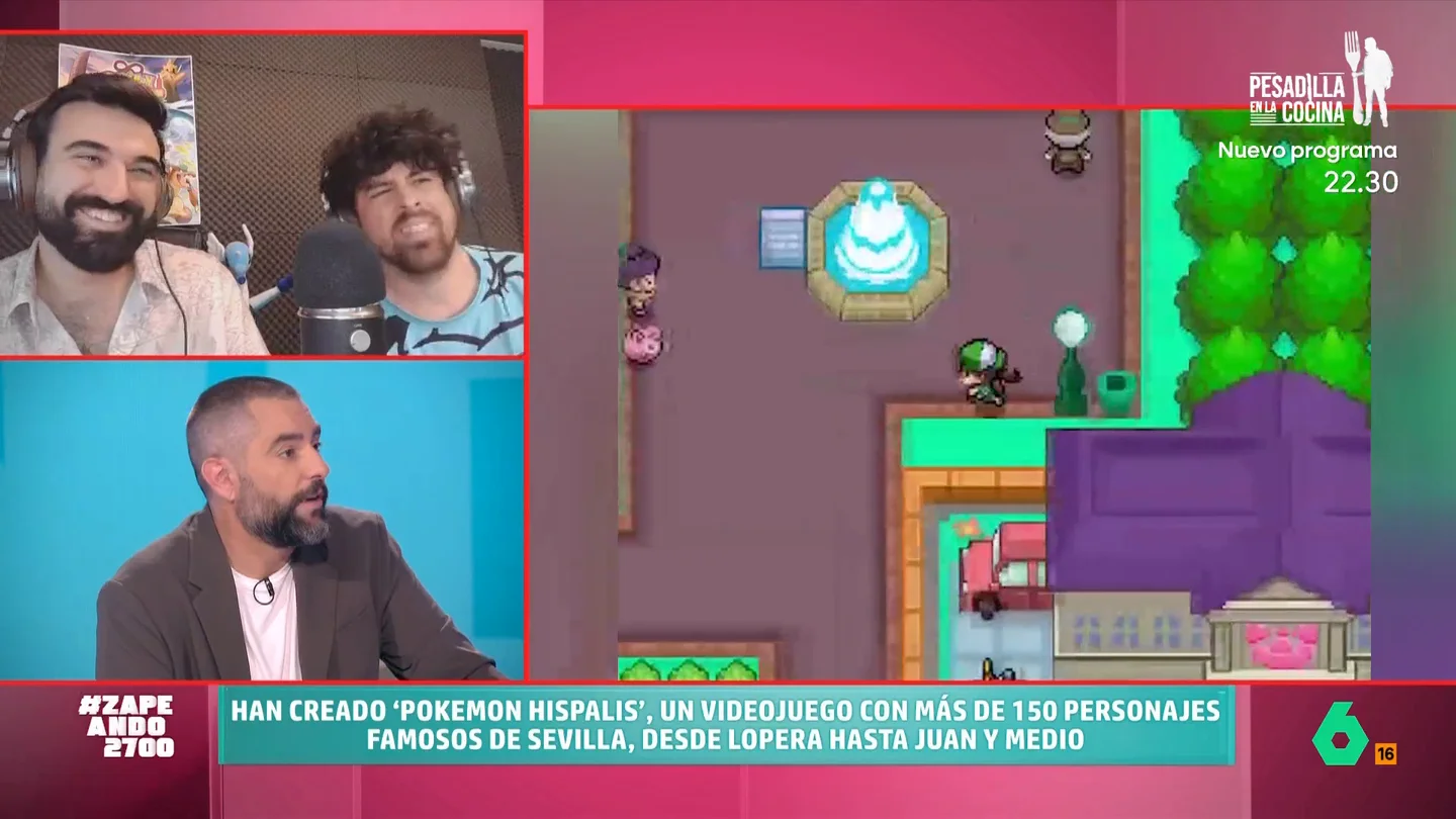Hablan los creadores del videojuego de 'Pokémon' con personajes de Sevilla Pablo Shurmano y Onofre Wayne explican en este vídeo cómo han creado y qué es 'Pokémon Hispalis', una versión del famoso videojuego donde es posible encontrarse con Sergio Ramos, María del Monte o Juan y Medio y cazar a Curro.