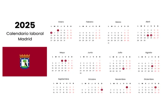 Calendario laboral de Madrid 2025. Calendario laboral de Madrid 2025.