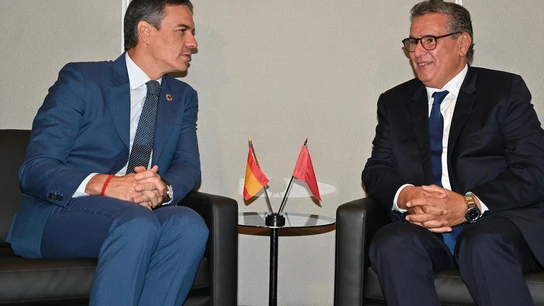 El presidente del Gobierno, Pedro Sánchez, y el primer ministro de Marruecos, Aziz Ajanuch, se reúnen en Nueva York en los márgenes de la Asamblea General de la ONU El presidente del Gobierno, Pedro Sánchez, y el primer ministro de Marruecos, Aziz Ajanuch, se reúnen en Nueva York en los márgenes de la Asamblea General de la ONU