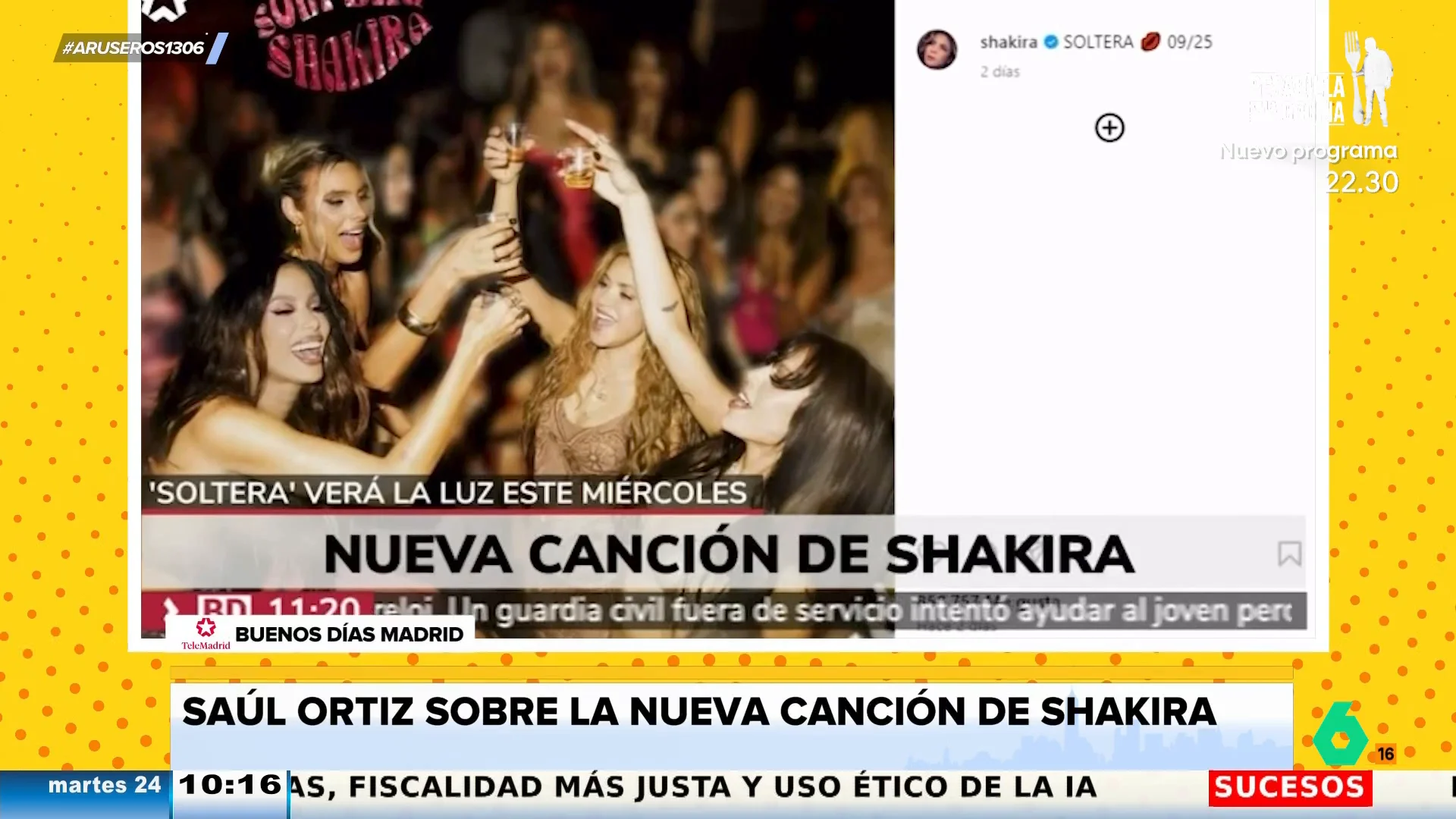 Alfonso Arús habla del nuevo tema de Shakira, 'Soltera': "Da la sensación de que sigue soltera y sola en la vida"