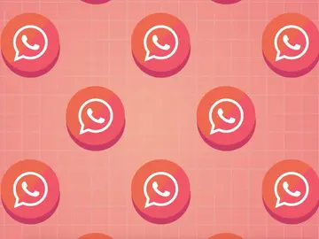 Logo de WhatsApp en rojo Logo de WhatsApp en rojo