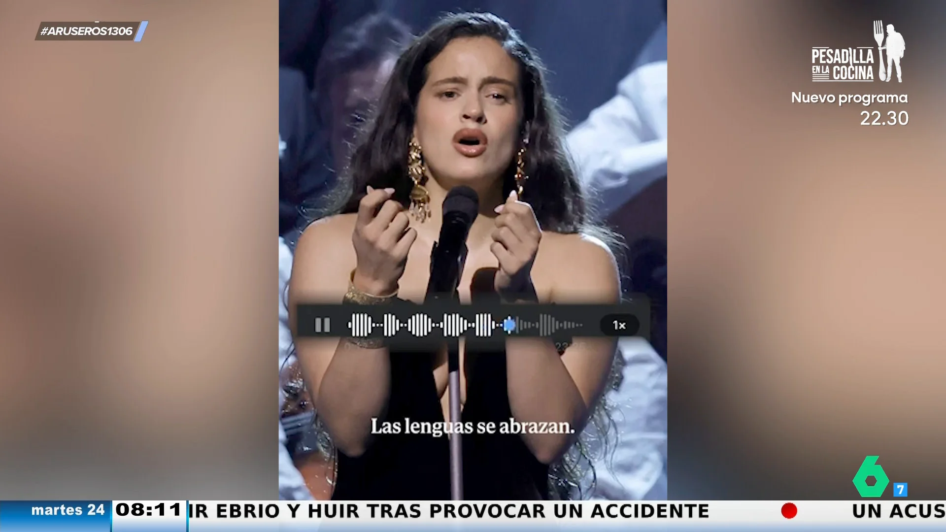 Rosalía filtra este audio a capela de su nuevo tema por WhatsApp: "Las lenguas se abrazan, ya no están solas"