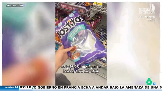 Una mujer se viraliza al mostrar el mayor timo de un supermercado en Canadá: una bolsa de aire Una mujer se viraliza al mostrar el mayor timo de un supermercado en Canadá: una bolsa de aire