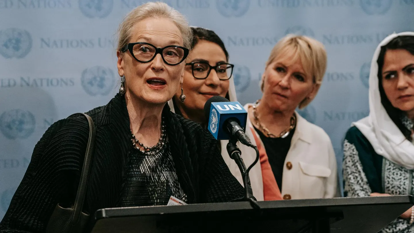 La actriz estadounidense Meryl Streep, en la sede de las Naciones Unidas en Nueva York. La actriz estadounidense Meryl Streep, en la sede de las Naciones Unidas en Nueva York.