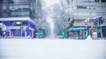 La calle de Raimundo Fernández Villaverde, en Madrid, durante una ola de frío. 