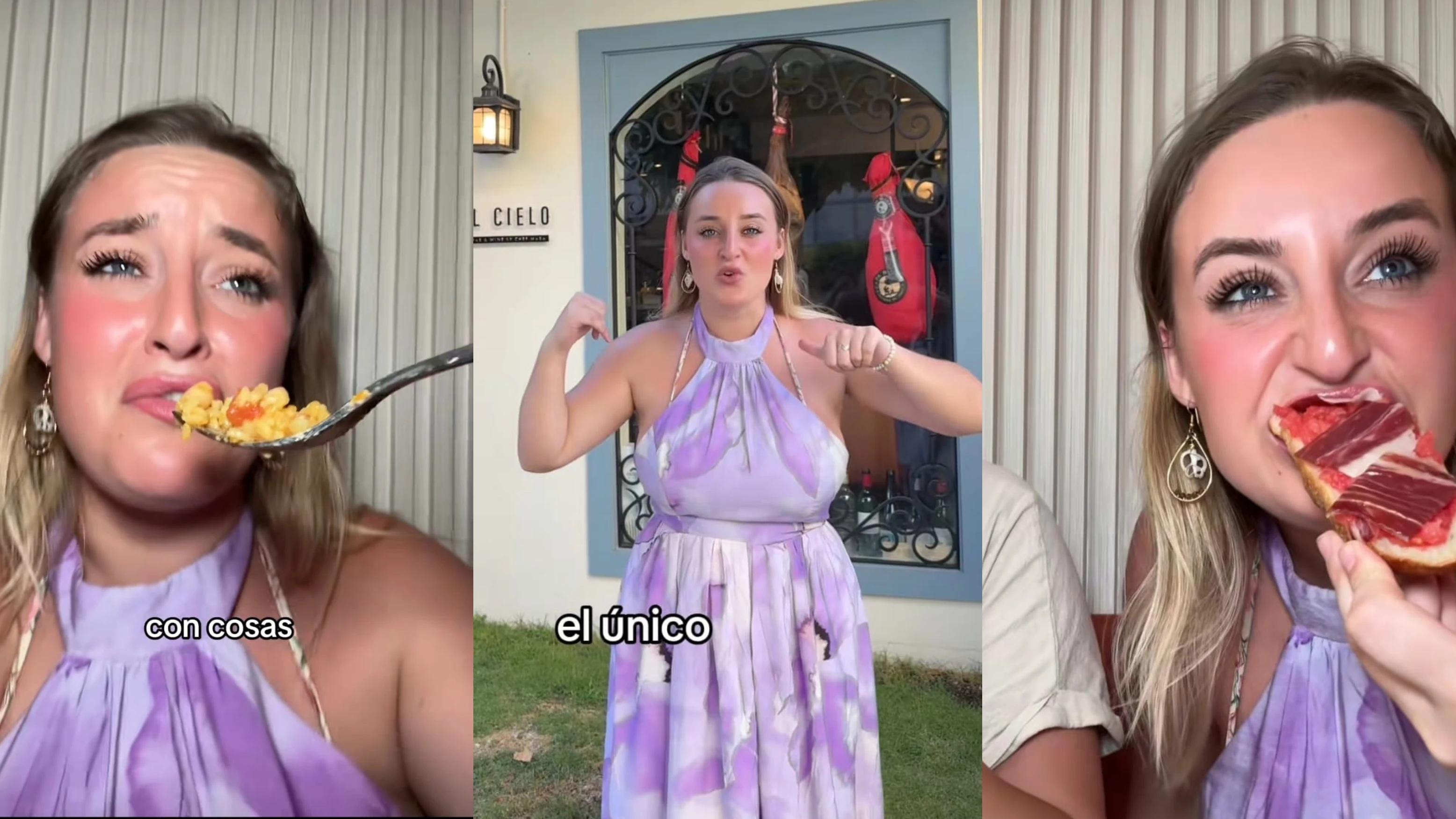 Captura del tiktok.com/@aquisandrax donde ense&ntilde;a el restaurante espa&ntilde;ol en Haw&aacute;i que dej&oacute; at&oacute;nita una conocida tiktoker