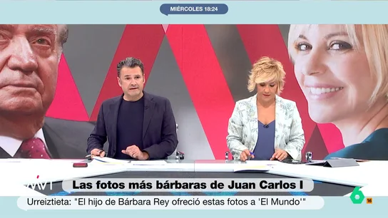 Iñaki López, sobre Felipe VI tras publicarse las fotos del emérito con Bárbara Rey Felipe VI se encontraba hoy en Girona cuando ha saltado la polémica por las fotos de su padre, don Juan Carlos, besándose con Bárbara Rey. En este vídeo, Pedro Gómez explica cuál es la postura oficial de Casa Real e Iñaki López reacciona.