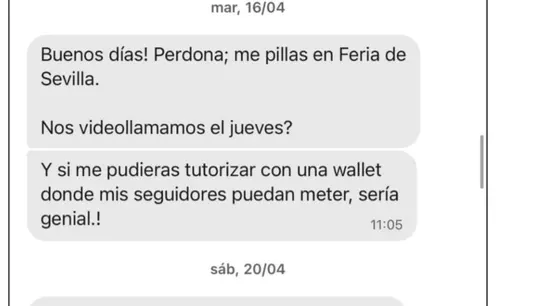Captura de la conversación de Alvise Pérez y Álvaro Romillo Captura de la conversación de Alvise Pérez y Álvaro Romillo