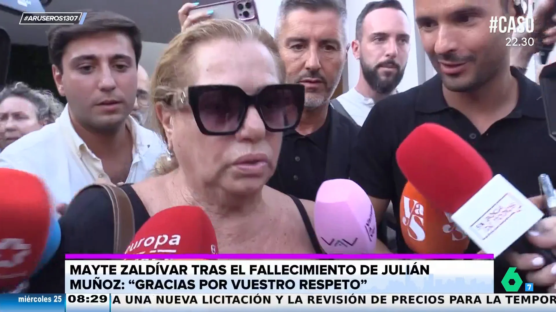 Mayte Zaldivar, agotada y muy cansada en la despedida a Julián Muñoz: "Es un momento difícil para mí"