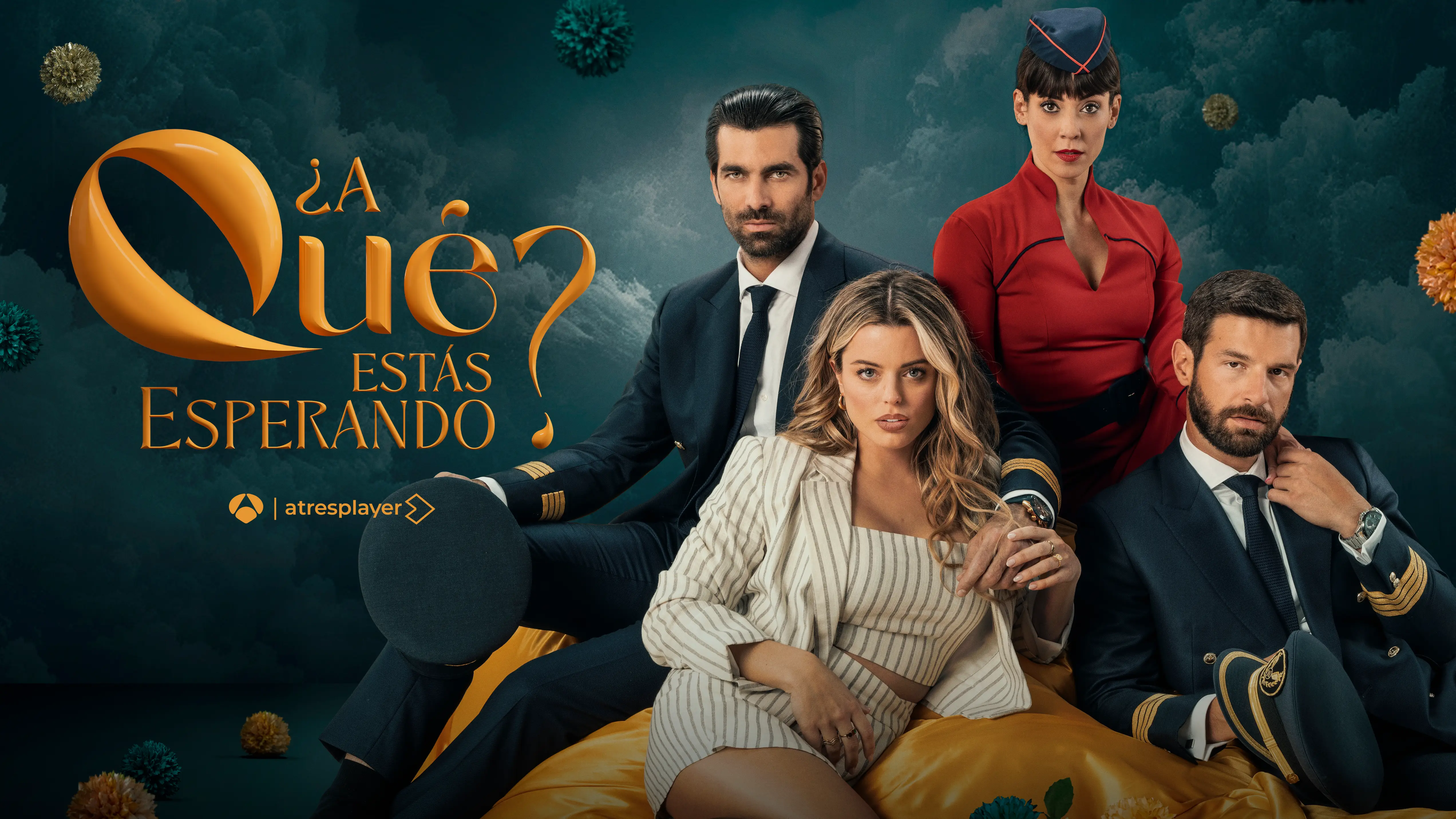 Cartel oficial de la serie '¿A qué estás esperando?' con Adriana Torrebejano, Rubén Cortada, Eva Ugarte y Francisco Ortiz.