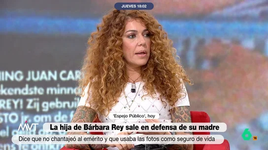 Sofía Cristo habla sobre Bárbara Rey y el rey Juan Carlos: "La mayor desgracia de mi madre ha sido conocer al rey" Más Vale Tarde analiza algunos de los momentos más intensos de la entrevista de Sofía Cristo en 'Espejo Público' donde defendió a su madre, Bárbara Rey, tras la publicación de sus fotografías besándose con el rey Juan Carlos.