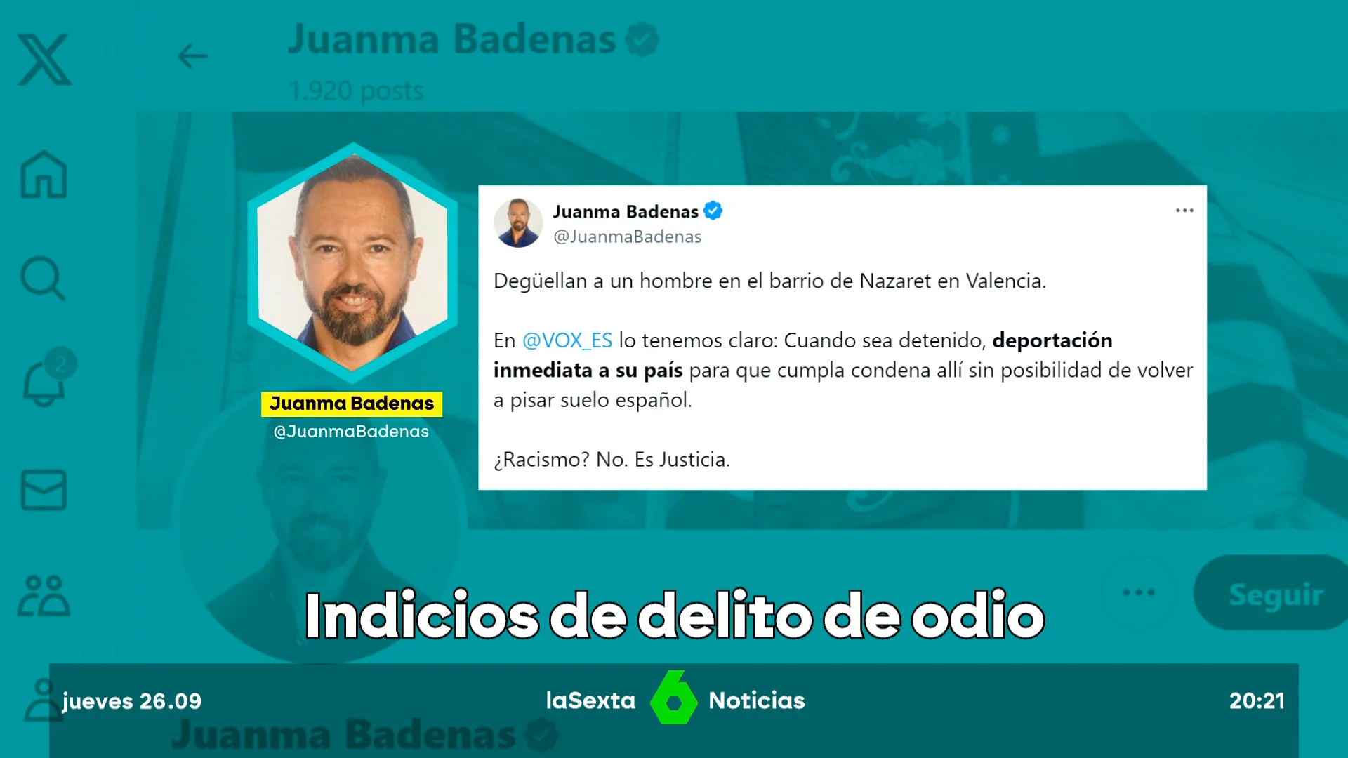 La Fiscalía investiga al teniente de alcalde de Valencia por atribuir falsamente un crimen a personas migrantes