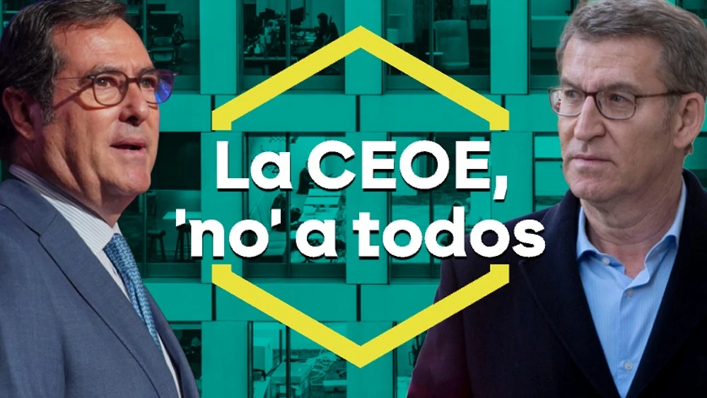 El presidente de la CEOE, Antonio Garamendi, y el líder del PP, Alberto Núñez Feijóo