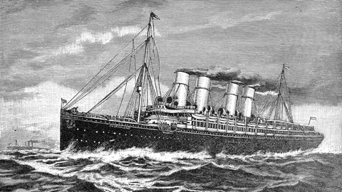 Ilustración de un barco antiguo Ilustración de un barco antiguo