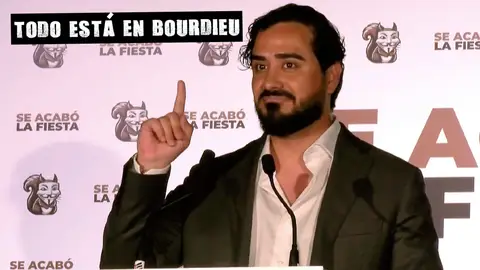 Luis 'Alvise' Pérez en un acto de Se Acabó la Fiesta. Captura de Vídeo. Luis 'Alvise' Pérez en un acto de Se Acabó la Fiesta. Captura de Vídeo.